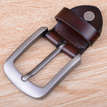 Mens leather pin buckle belt buckle head first layer Cowhide belt buckle head belt clip suitable for 3 8cm bandwidth