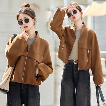 Women's clothing/ladies' boutique short jacket 2025 winter short women's warm polyester casual style new polyester