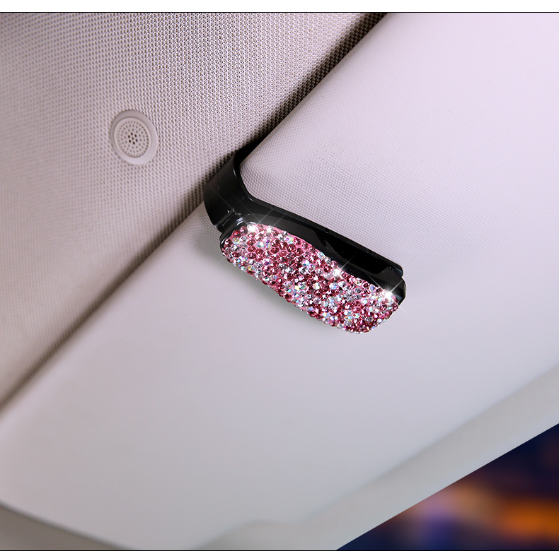 Xe kính kẹp kim cương dễ thương đa chức năng giấy clip xe ô tô nội thất chống nắng kính râm khung nữ - Kính khung kính cận nam