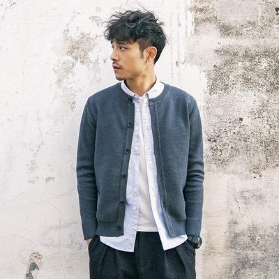 Nhật bản vòng cổ đan áo len nam mặc xu hướng Slim màu rắn áo len nam Hàn Quốc phiên bản của giải trí điều hòa không khí áo sơ mi mùa hè áo cardigan nam Cardigan