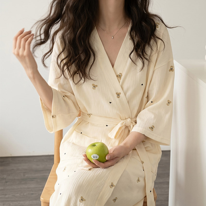 Princess Style Three-Quarter Sleeve Pajamas for Women 2026 New Mid-Length Nightgown Bathrobe Dressing Gown Can Be Worn Outside Home Clothes Nightdress Princess Style Three-Quarter Sleeve Pajamas for Women 2026 New Mid-Length Nightgown Bathrobe Dressing Gown Can Be Worn Outside Home Clothes Nightdress