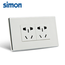 Simon 118 switch socket panel 120 type 51A silver side six-hole socket two inserted two panels three three 6 holes