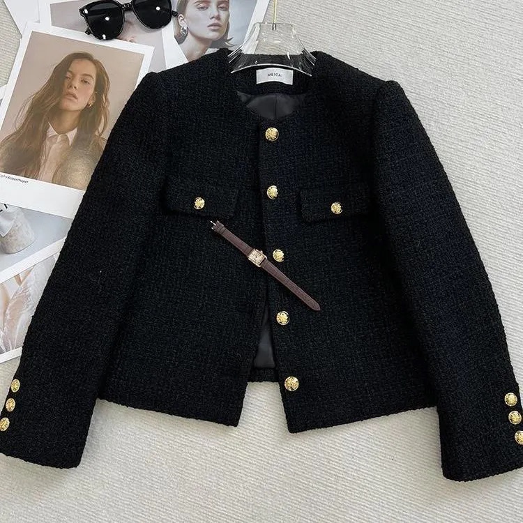 2025 Early Autumn and Winter New Style, Very Beautiful and Unique Short Tweed Jacket in a Little Chanel Style for Petite Women, French Style