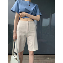 MARYME2021 summer tall style Japanese triacetic acid minimalist classic version thin pants five-point pants
