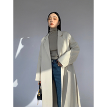 Mary ME 2022 Classic white hand wool coat in spring - coat - coat for long - hair - coat