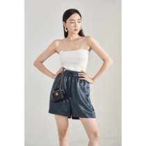 Maryme Summer comfort and cool gloss satin fold Material relaxation and high waist and thin acetic shorts