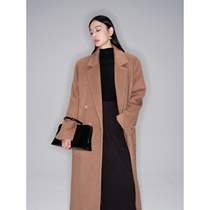 MARYME Limited Rare Camel Very Flaw MM Show Fashion Clothing Super Ladder Double Row Closed Over Long Coat