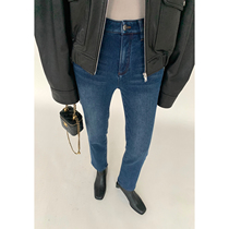 MARYME Autumn and Winter high - end new products Japan imports thin and thin - thin high waist and warm jeans
