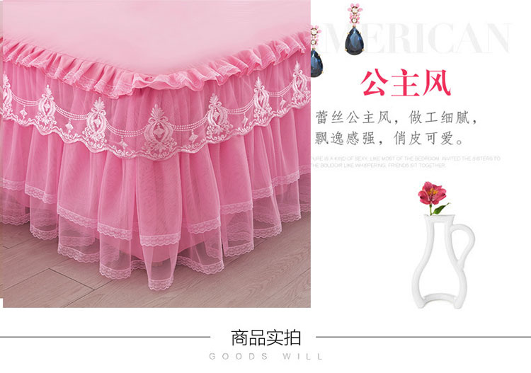 Phiên bản tiếng Hàn của công chúa ren váy ngủ trải giường đơn mảnh trải giường đặt giường ren chống trượt 笠 nệm nệm 1,8m - Váy Petti váy giường khách sạn