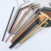 Pearl milk tea straw Thick 304 stainless steel iron straw Large environmental protection elbow drinking artifact creative drinking tube