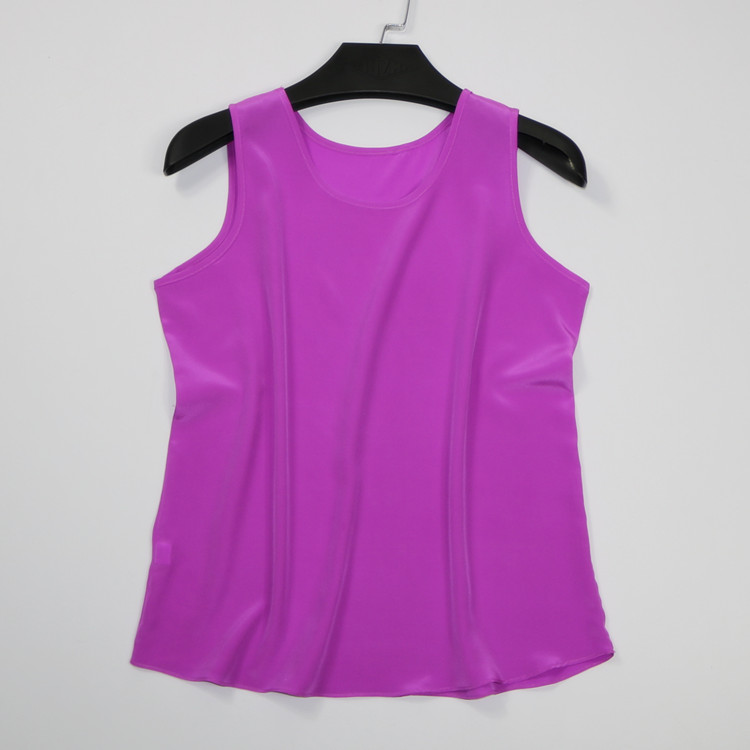 Summer Ladies Silky Silk Wide Shoulder Women's Bottom Vest Mulberry Silk Sleeveless Top