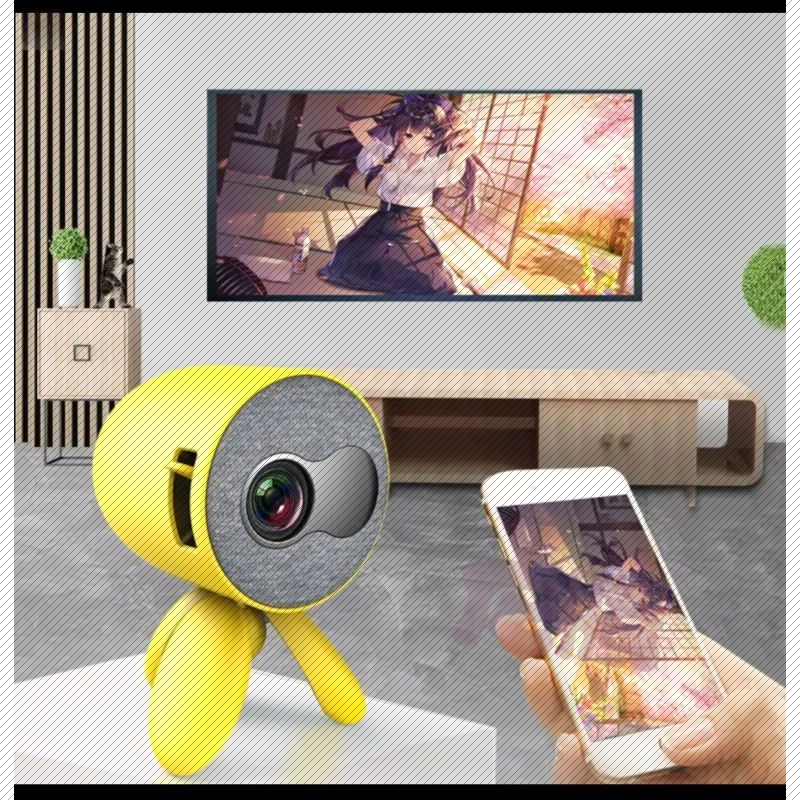 Douyin mô hình Yu Desen máy chiếu gia đình điện thoại di động chiếu màn hình chiếu mini gia đình dẫn đầu máy chiếu mini HD - Máy chiếu