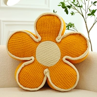 Желтая подушка, увеличенная толщина, в цветочек