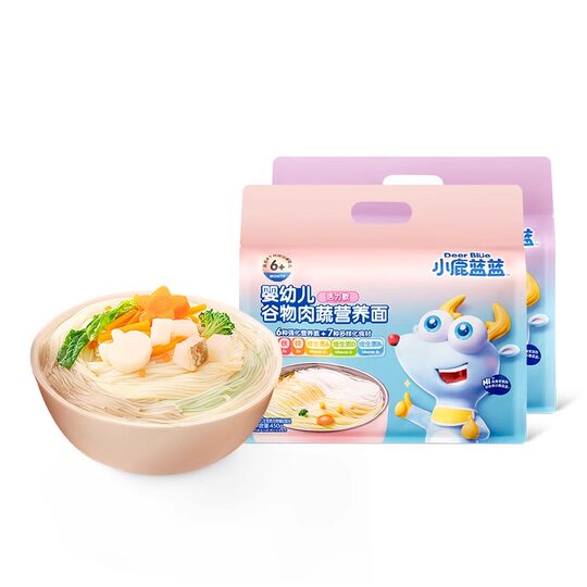 小鹿蓝蓝婴幼儿谷物肉蔬营养面条宝宝辅食无添加盐儿童健康主食