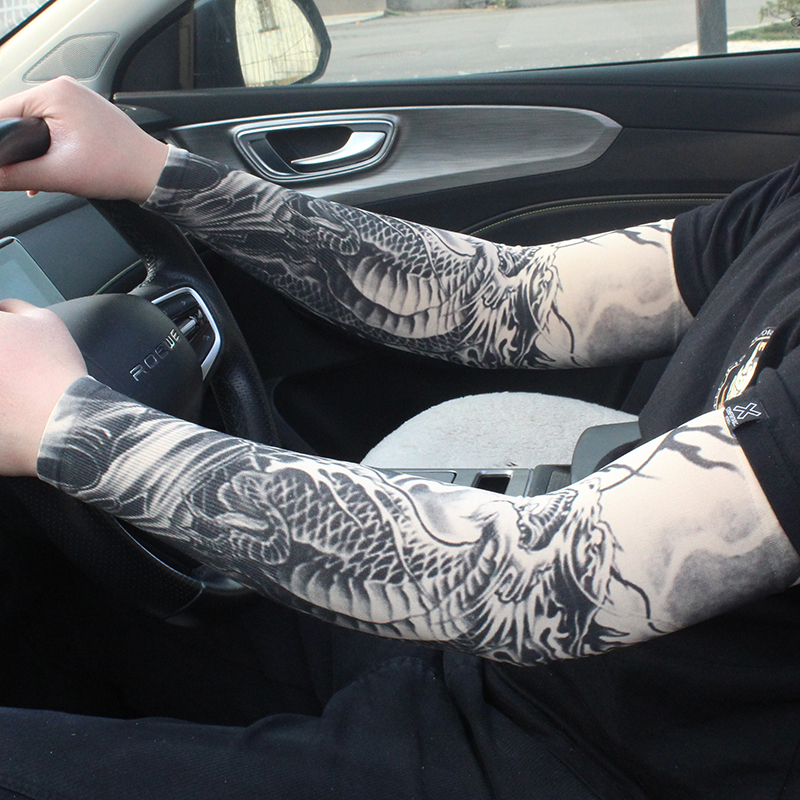 Men's Cooling Sleeves, Ice Silk Sun Protection Sleeves, Summer Arm Sleeves, Outdoor Driving Arm Protectors, Cycling Tattoo Sleeves, Arm Covers