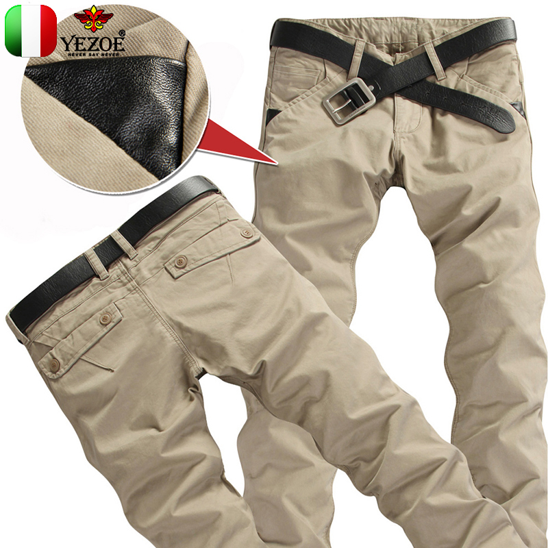 Yezoe Stretch Men's Casual Pants, Men's Style, Spring and Autumn New Slim Fit Straight-Leg Trendy Khaki Cargo Pants