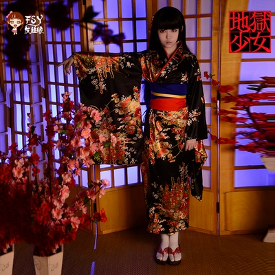 Cô gái địa ngục 阎 魔 爱 cos rung tay áo kimono tuyệt đẹp nguyên bản hoang dã phổ biến trang phục cosplay - Cosplay