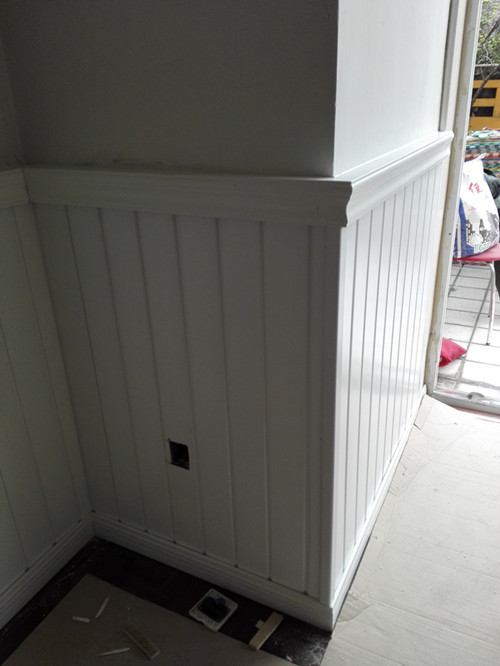 Sauna solid wooden ceiling panel wall apron European ceiling paint-free white porcelain balcony sun roof