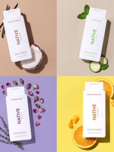 Native, травяной мятный гель для душа для путешествий, (в наличии на складе)