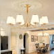 New French All-Copper Living Room Chandelier Cream Modern Simple Light Luxury Elegant American Bedroom Main Light Medieval Lamps
