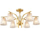 All-Copper Post-Modern Living Room Lamp European-Style Light Luxury Ceiling Creative Simple Crystal Dining Room Chandelier Bedroom Copper Lighting Fixtures