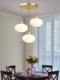 All-Copper American Simple Restaurant Chandelier Three-Head Modern Creative Rectangular Strip Dining Table Bar Lamp Bedside Lamp