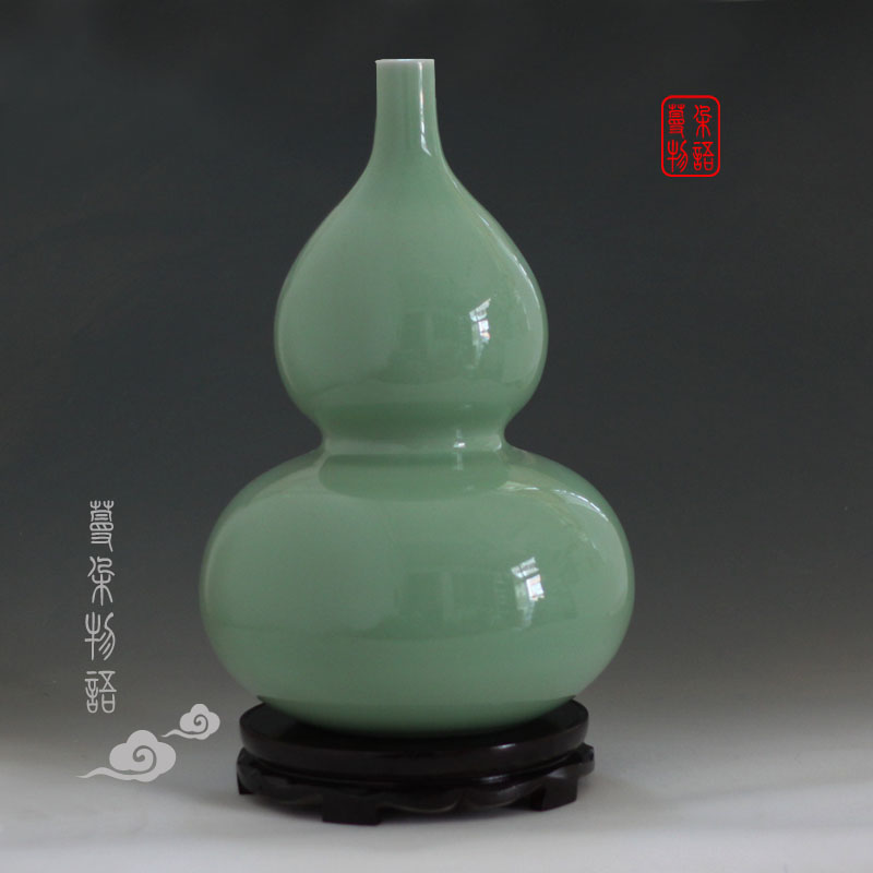 Celadon shadow green treasure gourd gourd vase porcelain vases fashion contracted porcelain bottle gourd shape