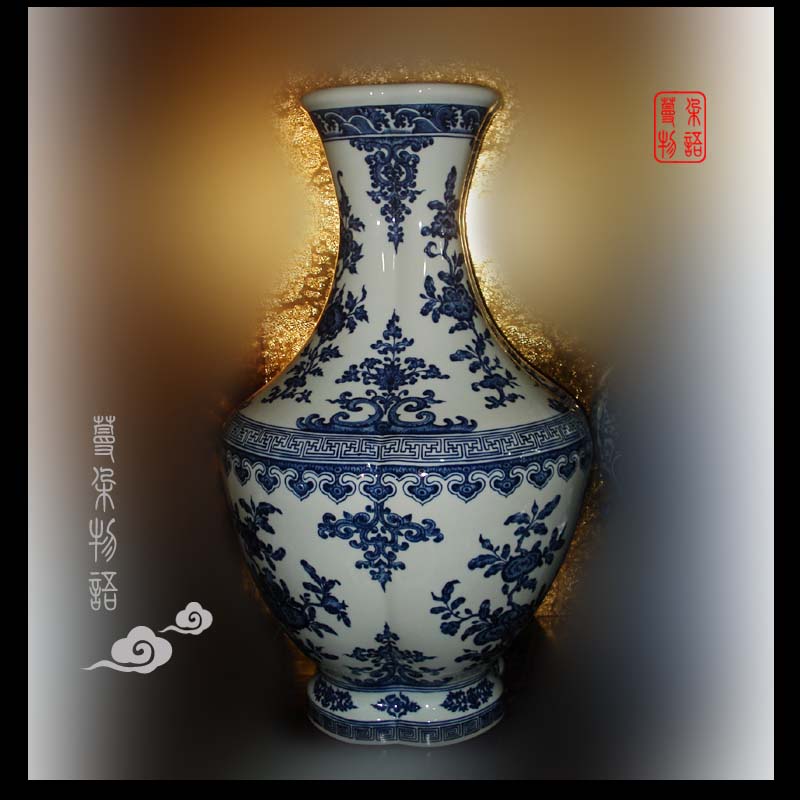 Jingdezhen painting melon leng porcelain vases qianlong painting display melon melon leng shape porcelain vase