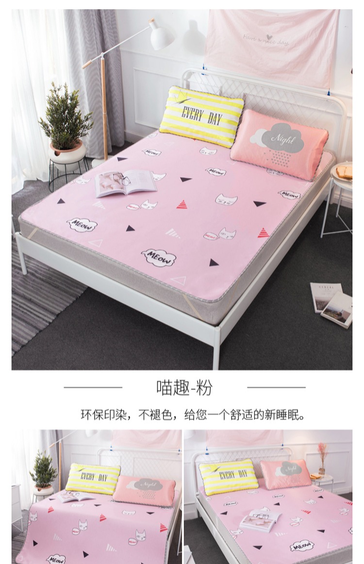 Mùa hè lụa băng ba mảnh ghế máy lạnh 1.8m mat mềm 1,2 1,5 m giường ký túc xá thảm rửa mùa hè - Thảm mùa hè chiếu làm mát