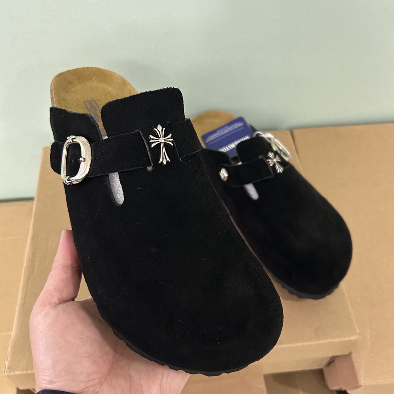 Cross Birkenstock Slippers Birkenstock Cross-Toe Shoes for Men and Women, Outdoor Leather Thick-Soled Height-Increasing Fishing Shoes