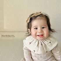 upupfour outlet newborn baby organic pure cotton yarn baby round mouth pocket lace 360 degrees soft glutinous water towel