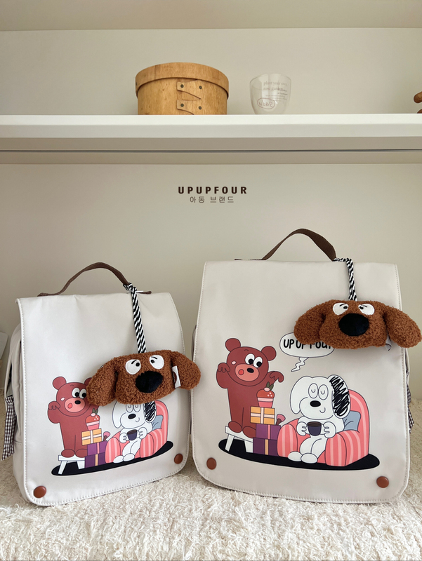 Upupfour "Sofa Bear" Korean Designer Original Cartoon Large-Capacity Water-Repellent Backpack