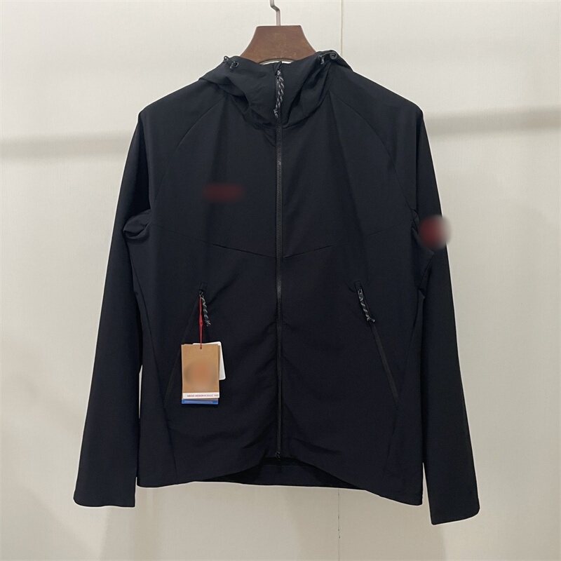 Asian Style Men's Classic Red Label Outdoor Commuting Hooded Softshell Jacket, Windproof, Water-Repellent, Elastic, Breathable, Medium-Thick Coat