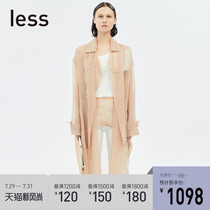 less windbreaker summer simple long-sleeved elegant long silk thin coat female 292220050