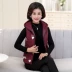 Áo vest nữ trung niên nữ 2018 thu đông 2018 xuống áo vest cotton đoạn ngắn 40-50 tuổi mặc vest dày quần áo thời trang nữ Áo vest