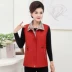 Phụ nữ trung niên mặc vest mỏng mùa xuân và mùa thu 40 tuổi 50 áo vest nữ trung niên vest nữ ngắn - Áo vest