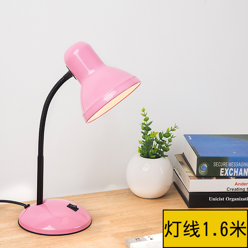 LED American metal table lamp hose wrought iron children learning eye protection desk reading office simple lighting plug-in