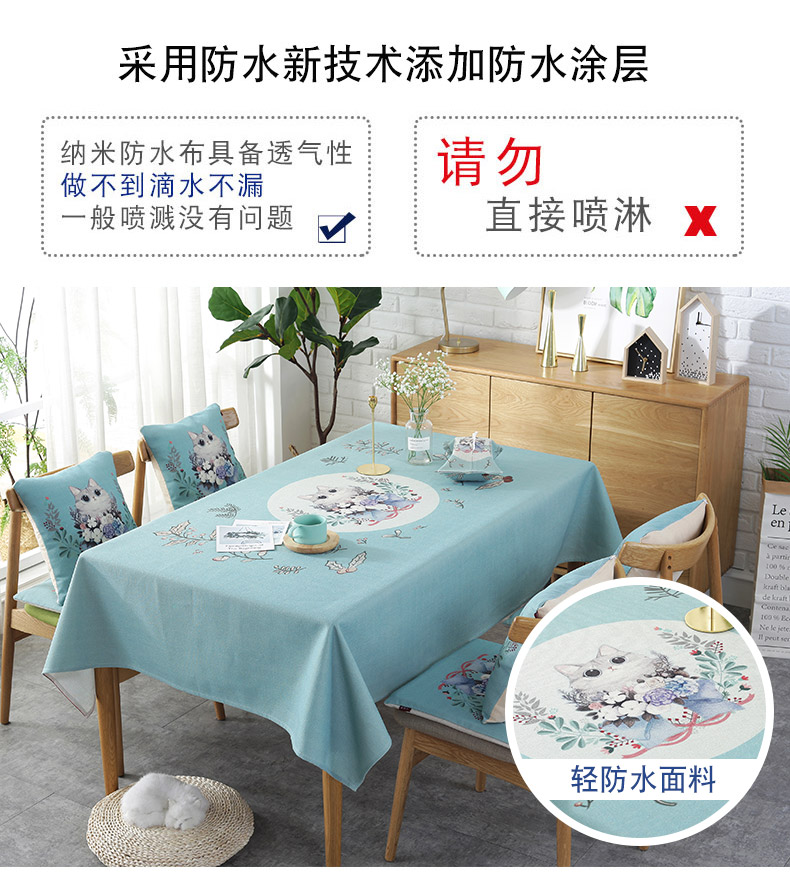 Cotton lanh nghệ thuật nhỏ khăn trải bàn tươi Bắc Âu phim hoạt hình đệm không thấm nước chống nóng bàn vải cà phê khăn trải bàn tùy chỉnh khăn trải bàn phòng khách