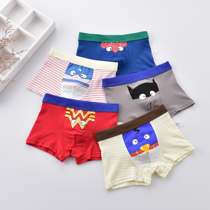 Children's underwear male cartoon pure cotton student four-corner shorts baby four-corner underpants 1-3-7-5-9 years old children