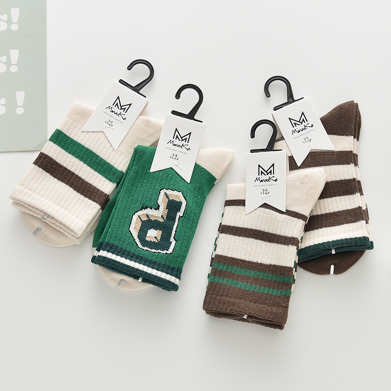 Thin 2026m Ruoke Children's Trendy Socks Seamless Cotton Boys' Socks Kids' Fashion Street Dance Mid-Tube Student Socks