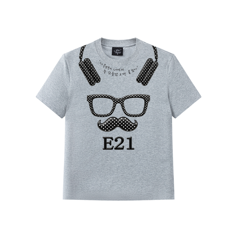 E21 American-Style Polka Dot Niche Design Printed Short-Sleeve T-Shirt, Couple Style Trendy Brand ins Fun and Versatile Top