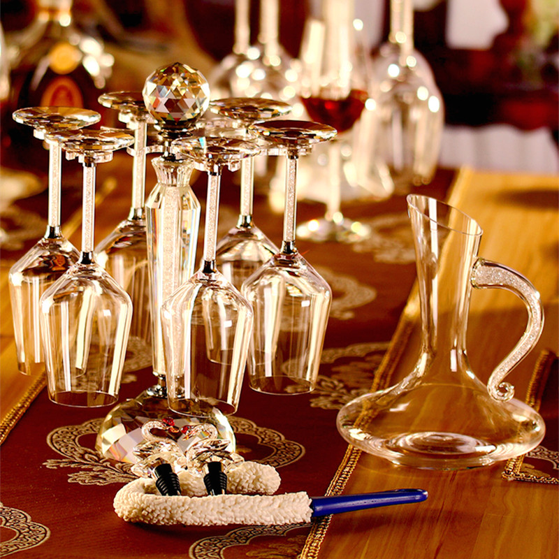 Lapunes high-end crystal red wine glass set home goblet wine glass decanter upside down rack European style