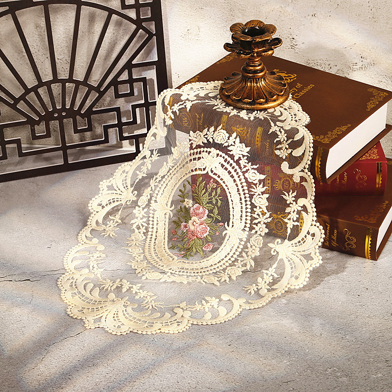 ins Vintage French Lace Embroidered Table Mat Placemat Pastoral European Style Cabinet Decoration Photo Prop Atmosphere Decoration ins Vintage French Lace Embroidered Table Mat Placemat Pastoral European Style Cabinet Decoration Photo Prop Atmosphere Decoration