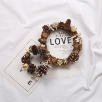 Retro small rattan ring Christmas Garland home holiday decoration DIY hanging ornaments shooting props photo photography props