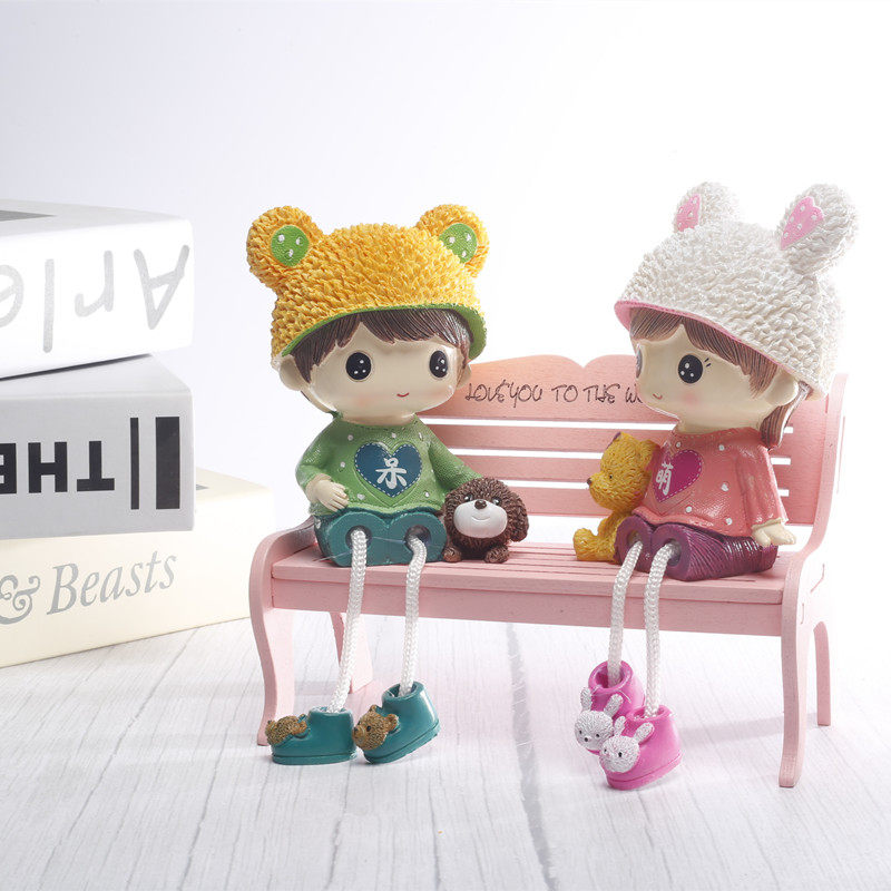 ins wind girl heart pink chair photo photography props Bench ornaments Children's toys Room decoration decoration