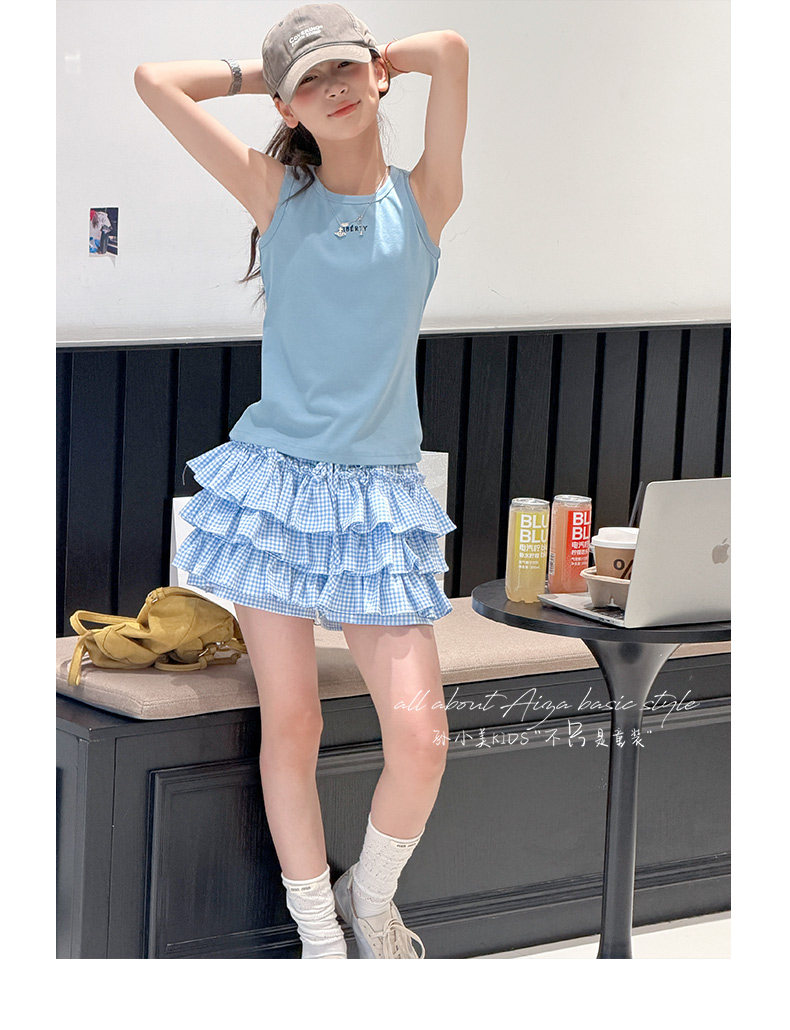 孙小美运动风叠穿女童无袖上衣套装2026夏装新款儿童背心两件套薄 — 12