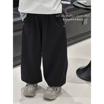 Korean Boy Clothing Girl Spring Pants Children Casual Pants 2024 Spring Autumn New Great Boy Harun Pants Loose Long Pants