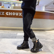 Girls  pants 2021 new childrens foreign style corduroy casual pants wear velvet thickened childrens spring and autumn