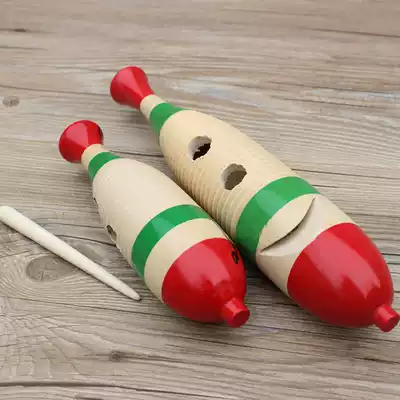 Orff frog whistle Children's percussion toy frog whistle Kindergarten early education teaching aids Wooden small fish frog