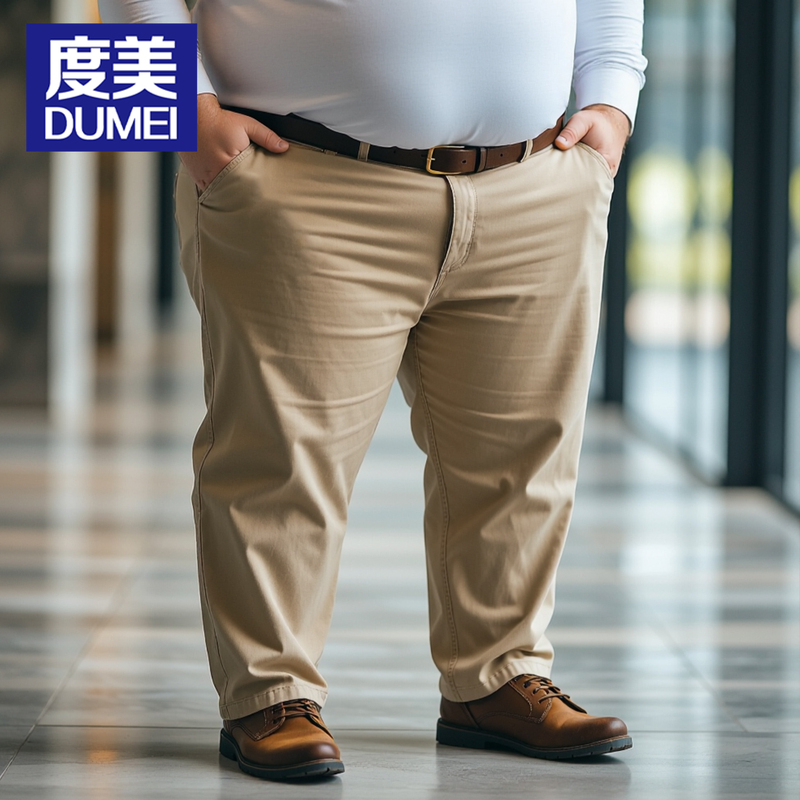 Plus-Size Casual Pants for Men, Loose Straight-Leg Style, Suitable for Big and Tall Men, Spring and Autumn Models, Extra Large Men's Pants